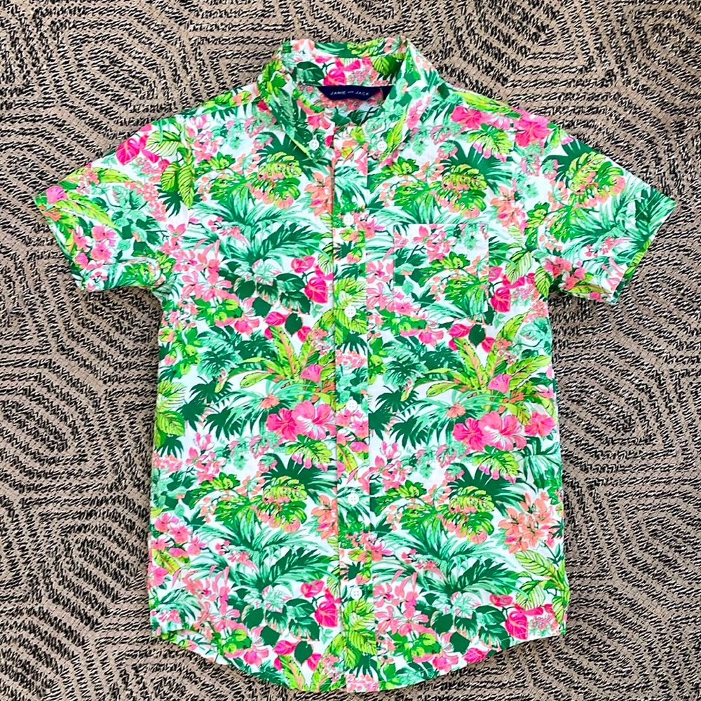 Janie and Jack Floral Button Down - 8